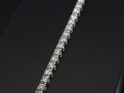 18kt White Gold Claw Set Diamond Tennis Bracelet, Round Brilliant Cut Diamonds 5.84ct (46) F Colour, SI1 Clarity Minimum