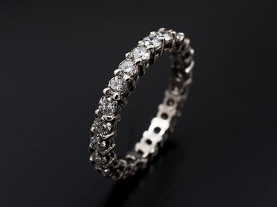 Eternity / Wedding Ring with 24 x 0.05ct (1.2ct total) Round Brilliant Diamonds F VS Handmade in Platinum