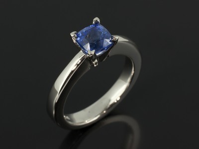 Cushion Cut Sapphire 1.75ct in a 4 Claw Palladium Design.