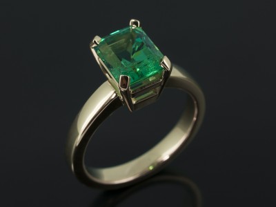 Emerald 1.98ct Colombian Origin in a 4 Claw 18kt Yellow Gold Solitaire Design.