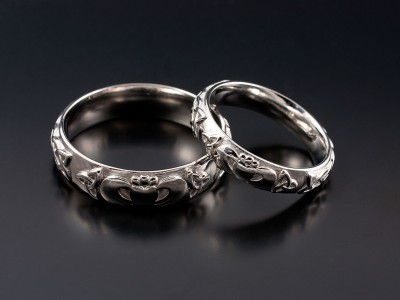 Gents and Ladies Matching Claddagh Celtic Wedding Rings