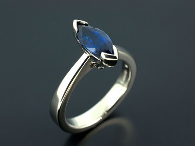 Marquise 1.2ct Blue Sapphire in a Palladium Setting