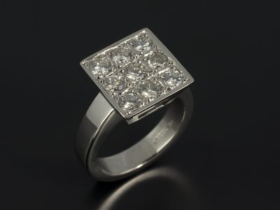Palladium Cluster Pavé Set Diamond Eternity / Dress Ring 1.08ct Total F Colour SI Clarity Min.