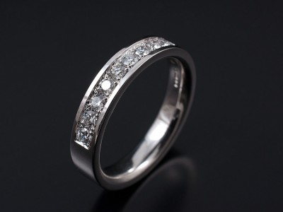 Pavé Set 18kt White Gold Wedding / Eternity Ring with 11 x 0.03ct F VS Round Brilliants.