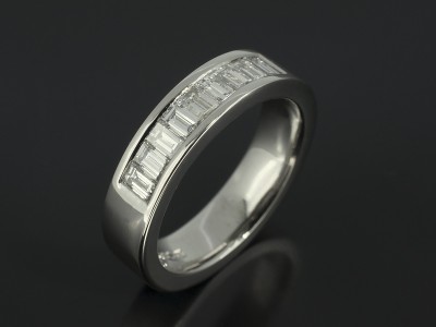 Platinum Channel Set Diamond Baguette Wedding Ring. 0.90ct Total F Colour VS Clarity Min.