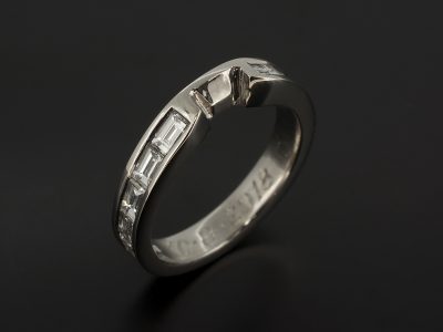 Platinum Fitted Channel Set Wedding Ring with 1.00ct Baguette Cut Diamonds.