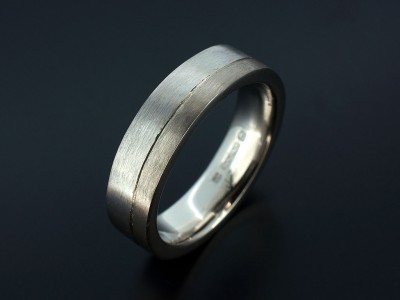 Platinum and 18kt White Gold Gents Two Tone Wedding Ring.