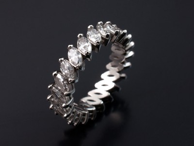 Platinum Full Eternity Ring with 22 x 0.1ct D Colour VS Clarity Marquise Diamonds (2.2ct Total).