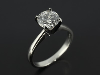 Round Brilliant 1.21ct D Colour SI1 Clarity EXEXEX in a 4 Claw Platinum Solitaire Setting.