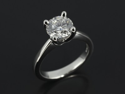 Round Brilliant 1.32ct D Colour SI1 Clarity Triple Excellent in a 4 Claw Platinum Setting.