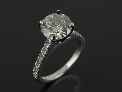 Round Brilliant 2.00ct in a 4 Claw Diamond Set Platinum Design