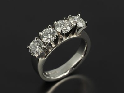 Round Brilliant 2.11ct Total D Colour SI1 Clarity Triple EX in a Platinum 4 Claw Set Design.