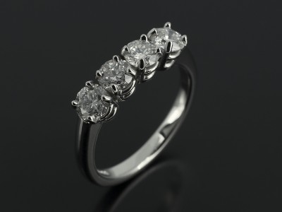 Round Brilliant 4 Stone Platinum Claw Set Design 1.00ct F Colour VS2 Clarity