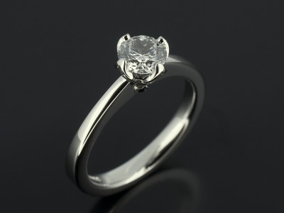 Round 0.51ct D Colour SI1 Clarity 4 Claw NSEW Tulip Style Setting in Platinum