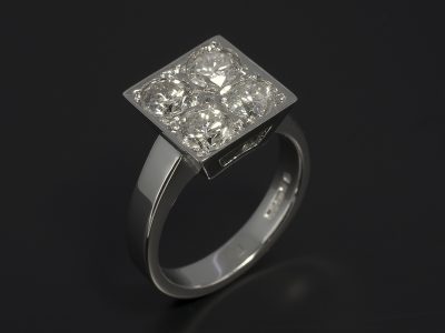 9kt White Gold Dress / Eternity with Round Brilliant Cut Diamonds 0.73ct, 0.64ct, 0.62ct and 0.56ct