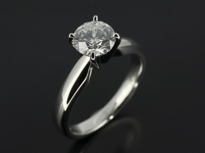 Round Brilliant 0.92ct D Colour SI1 Clarity Triple Excellent in a 4 Claw Platinum Setting.