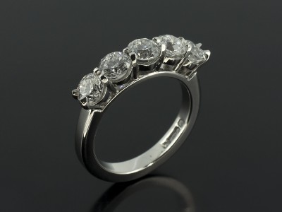 Round Brilliant 1.20ct Total D Colour VS Clarity Eternity / Wedding Ring in a Platinum Shared Claw Setting.