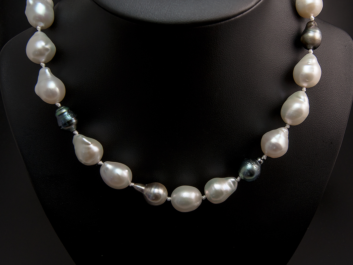 Ladies multi tone pearl necklace | Blair and Sheridan | Buy Online