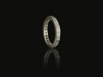 Platinum Channel Set Eternity Ring with 20 x F VS Baguette and Princess Cut Diamonds