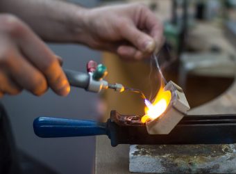 Melting gold for a bespoke jewellery design