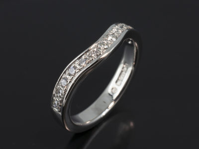 Palladium Pavé Set Fitted Design. Round Brilliant Cut Diamonds, Approximately 0.26ct (13). F Colour VS Clarity Minimum