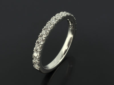 Platinum ladies wedding ring pave set with round brilliant cut diamonds