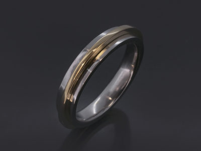 Platinum & 18kt 4.5mm Yellow Gold Two Tone Design. Yellow Gold Moving Section.