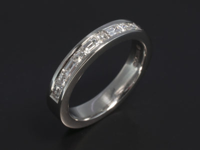 Platinum Channel Set Baguette and Princess Cut Diamond Design 1.15ct Total F Colour VS Clarity