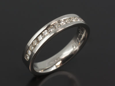 Platinum Channel Set Wedding Ring. Round Brilliant Cut Diamonds 0.30ct (16)