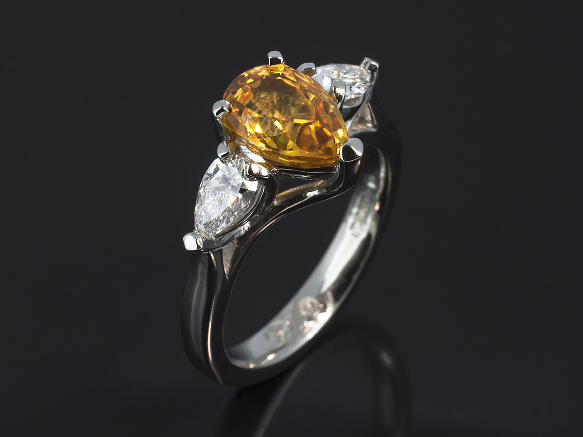 Natural Yellow Sapphire (Pukhraj) September month stone Gold Plated Ri –  Shaligrams