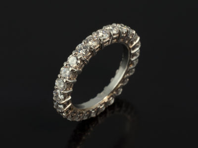 Platinum Full Claw Set Wedding Ring with Round Brilliant Cut Diamonds 1.54ct Total F Colour VS Clarity Minimum