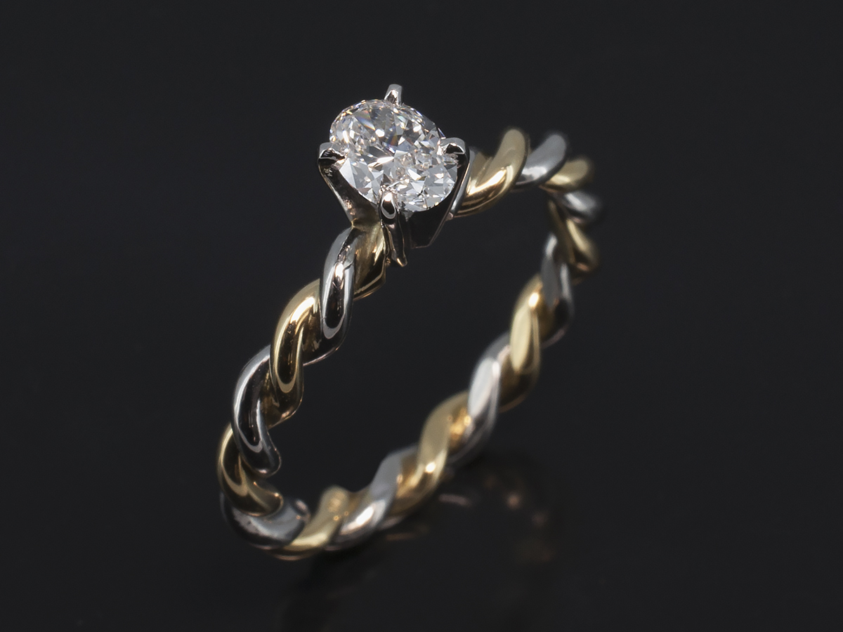 platinum twisted rope engagement ring RP8201