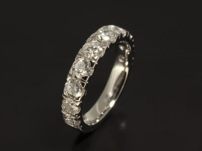 Platinum Castle Set Wedding Ring with Round Brilliant Cut Diamonds x 10 1.83ct Total G Colour VS Clarity