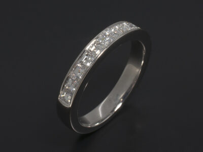 Ladies Diamond Eternity Ring, Platinum Channel Set Design, Carré Cut Diamonds 0.98ct Total (15) F Colour VS Clarity