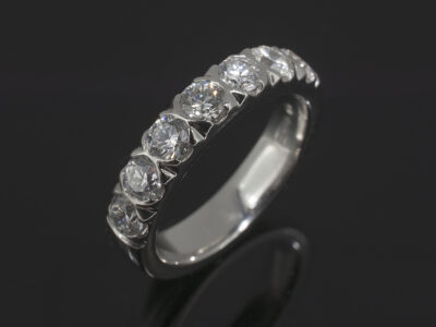 Ladies Diamond Eternity Ring, Platinum Claw Set Design, Round Brilliant Cut Diamonds 1.09ct Total