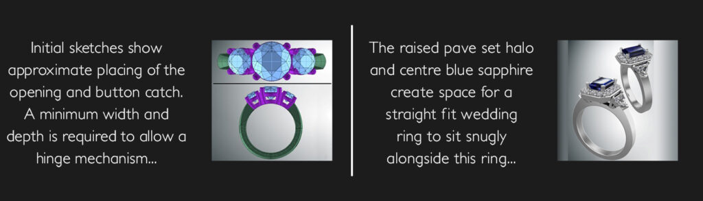 using CAD in bespoke rings and jewellery design at Blair and Sheridan