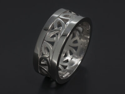 Gents Celtic Design Wedding Ring, Platinum 9mm Width