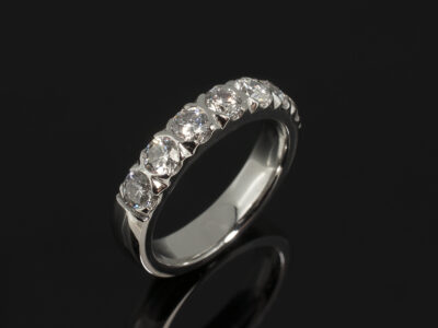 Ladies Diamond Eternity Ring, Platinum Detailed Claw Set Design with Round Brilliant Cut Diamonds 1.09ct Total