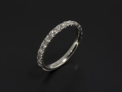Ladies Diamond Wedding Ring, Platinum Castle Set with Round Brilliant Cut Diamonds 0.45ct Total