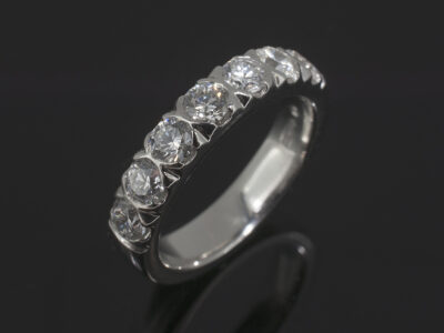 Ladies Diamond Engagement Ring, Platinum Claw Set Design, Round Brilliant Cut Diamonds 1.09ct Total