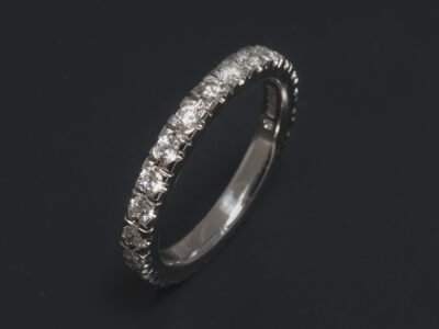 Ladies Diamond Eternity Ring, 18kt White Gold Full Claw Set Design, Round Brilliant Cut Diamonds, 1.05ct (24). F Colour, VS Clarity Minimum