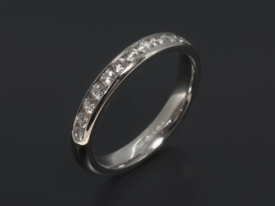 Ladies Diamond Eternity Ring, Platinum Channel Set Design, Round Brilliant Cut Diamonds, 0.45 (17). F Colour, VS Clarity Minimum