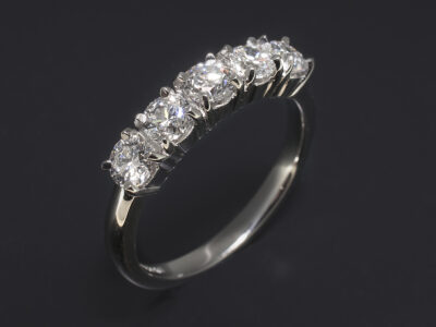 Ladies Diamond Eternity Ring, Platinum Claw Set Design, Round Brilliant Cut Lab Diamonds, 1.24ct (5). F Colour, VS Clarity Minimum