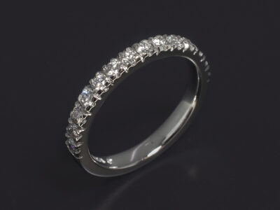 Ladies Diamond Wedding Ring, Platinum Castle Set Design, Round Brilliant Cut Diamonds 0.39ct Total, F Colour, VS Clarity Minimum