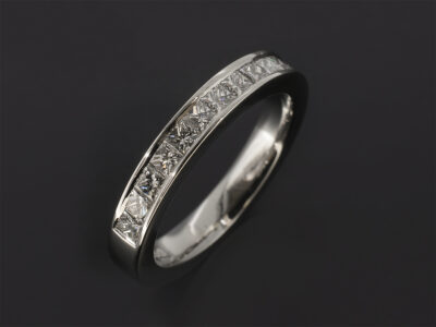 Ladies Diamond Wedding Ring, Platinum Channel Set Design, Princess Cut Diamonds approx. 0.62ct (13), F Colour, VS Clarity Minimum