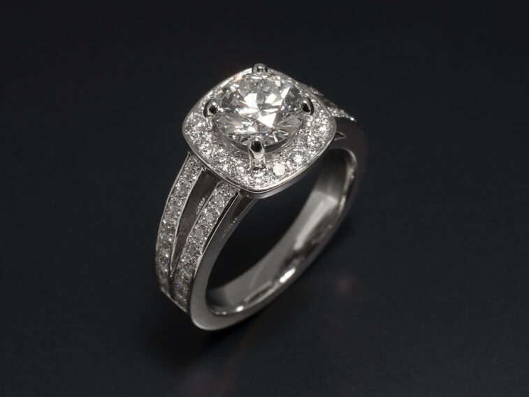 Bespoke diamond engagement rings by Blair and Sheridan, Glasgow