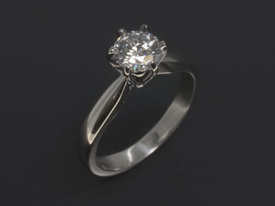 Ladies Solitaire Diamond Engagement Ring, Platinum 6 Claw Set Design, Round Brilliant Cut Lab Grown Diamond 0.71ct, F Colour, VS Clarity, ID Cut, Ex Polish, Ex Symmetry