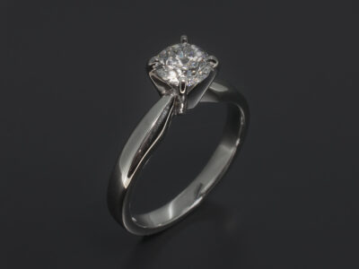 Ladies Solitaire Diamond Engagement Ring, Platinum Claw Set Design, Round Brilliant Cut Lab Grown Diamond 0.60ct, D Colour, VS2 Clarity, ID Cut, EX Polish, EX Symmetry