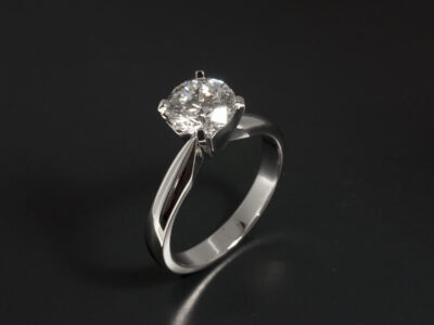 Ladies Solitaire Diamond Engagement Ring, Platinum Claw Set Design, Round Brilliant Cut Lab Grown Diamond 1.50ct, E Colour, SI Clarity, Ex Cut, Ex Polish, Ex Symmetry