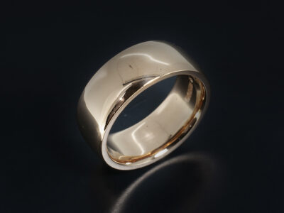 Gents Krugerrand Wedding Ring, 22kt Yellow Gold and Krugerrand Material Court Shape Design, 8mm Width